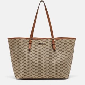 Michael Kors Tan and Brown Logo Tote